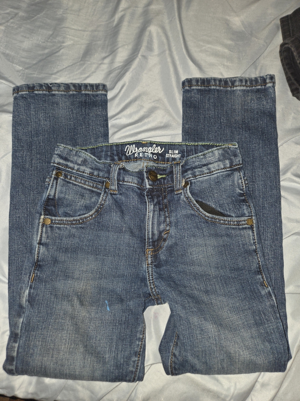 Wrangler Retro Slim Straight Kids Blue Jeans